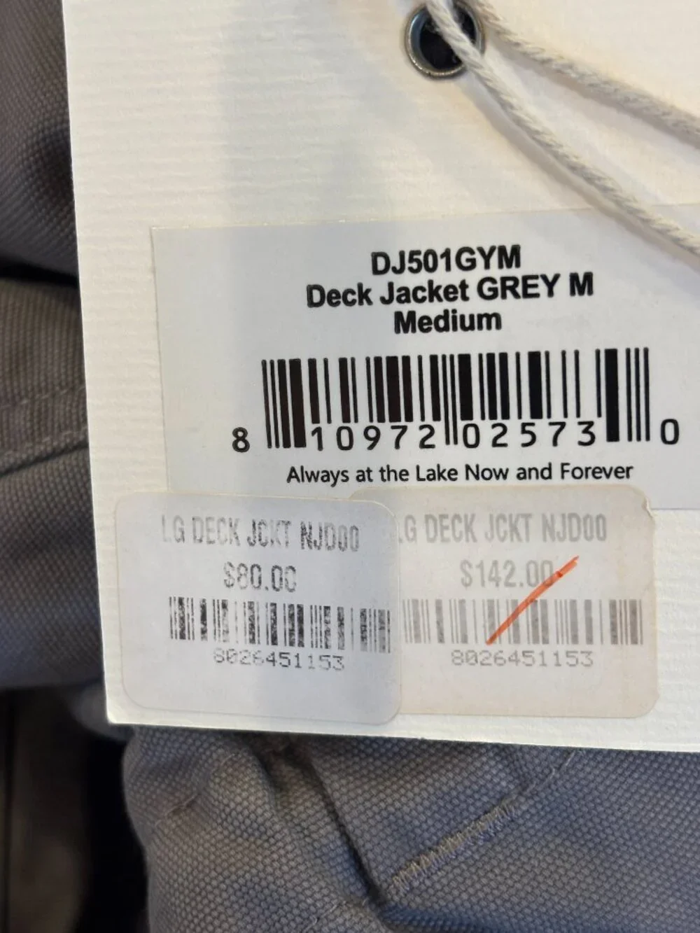 Lakegirl Grey Deck Jacket with Embroidered Patches Medium NWT